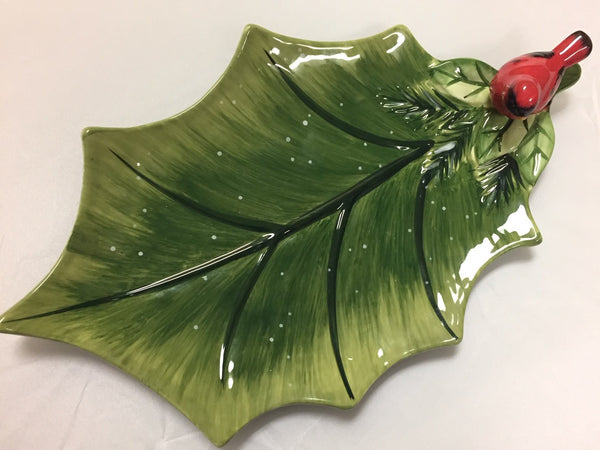 Christmas Holly Leaf Plate (CLEARANCE)