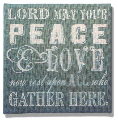 LORD, MAY YOUR PEACE on Green Burlap  (CLEARANCE)