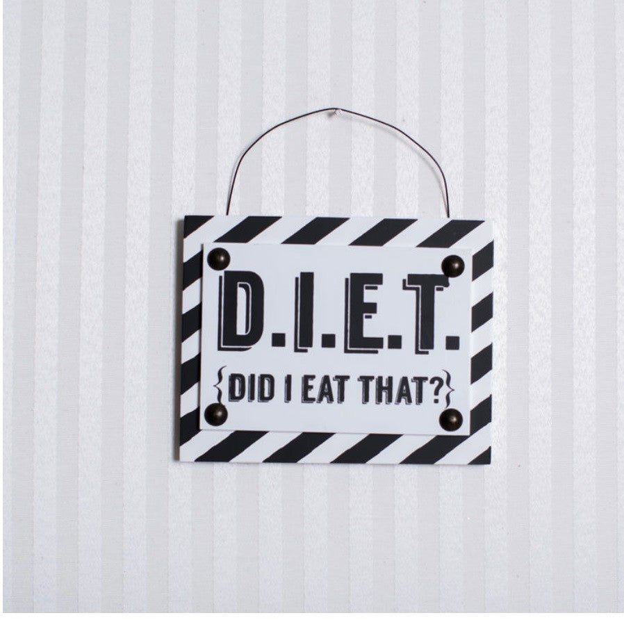 DIET Black/White Tile Sign (CLEARANCE)
