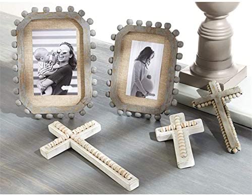 White-washed Beaded Crosses