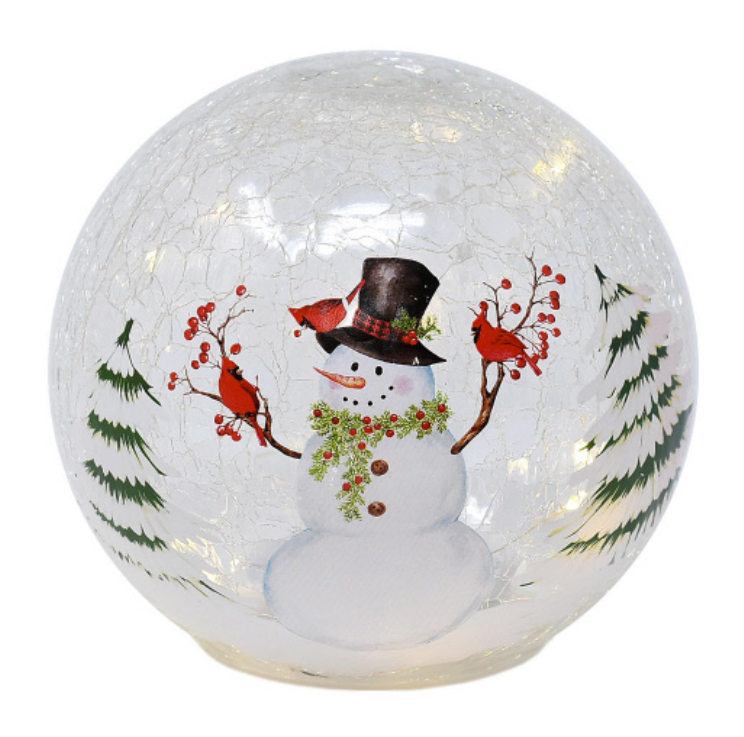 LED Crackle Glass Globe