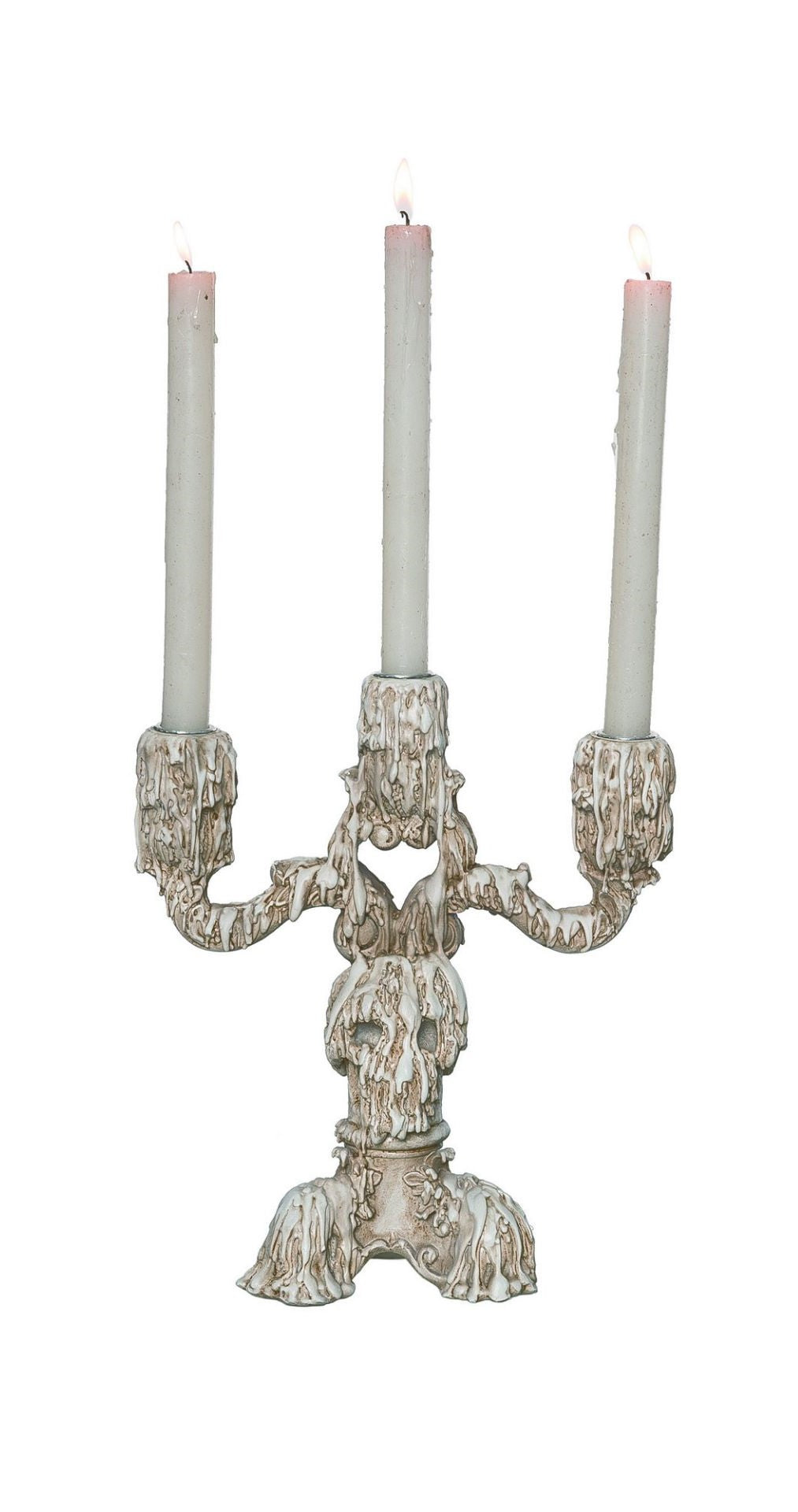 Faux Melted Wax Candelabra