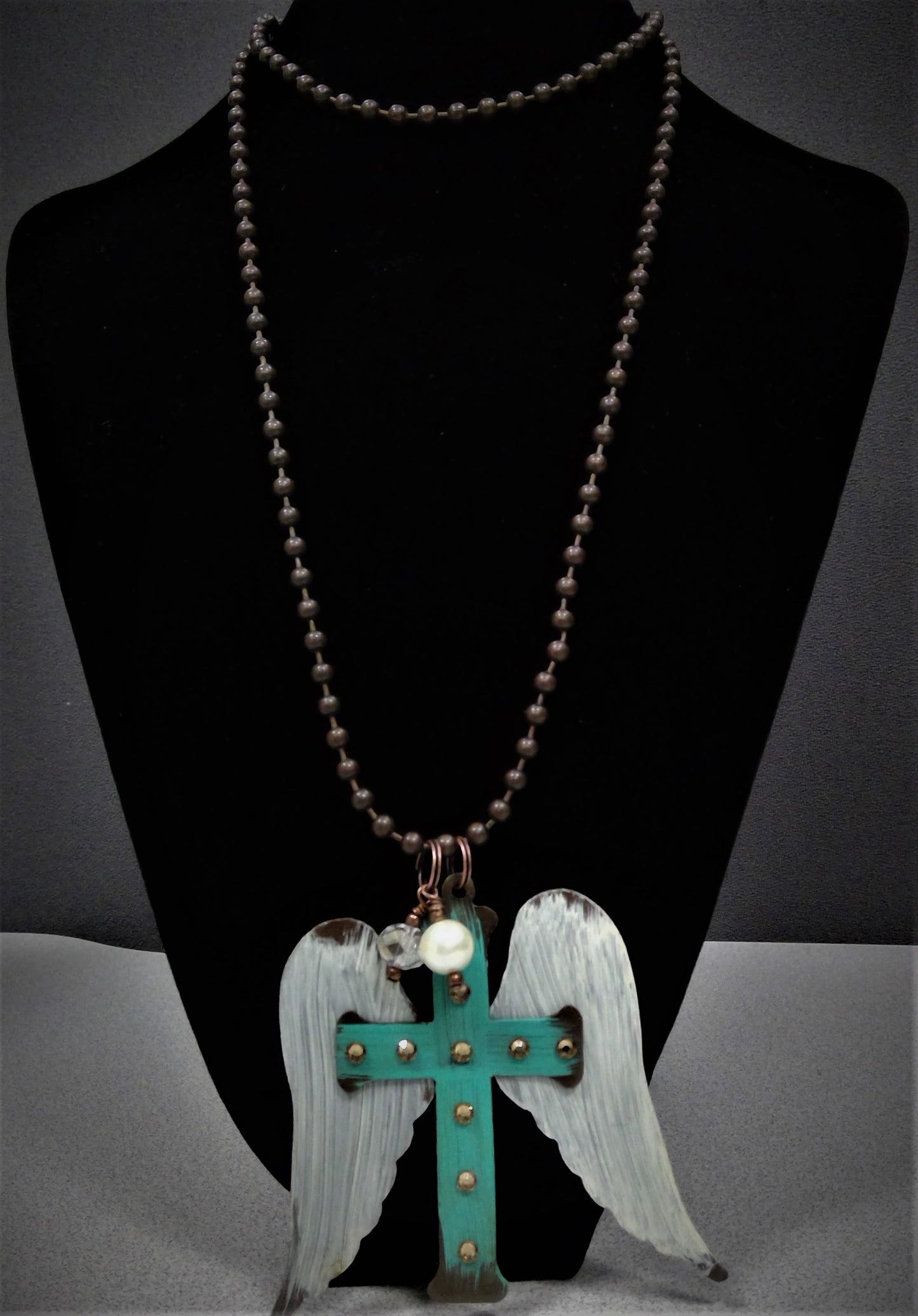 Metal Cross with Wings Chain Necklace (CLEARANCE)
