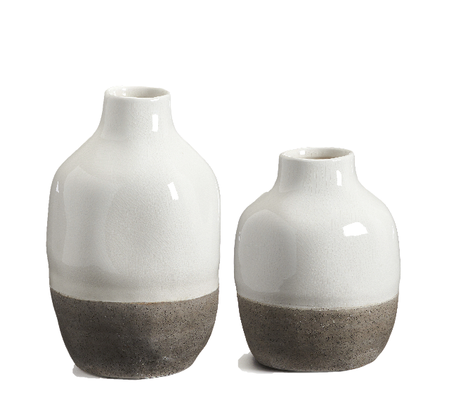 White & Brown Vase (CLEARANCE)