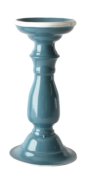 Denim Blue & White Pillar Holder