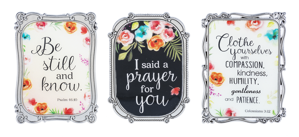 Flowers of Faith Magnet Plaque