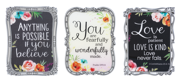Flowers of Faith Magnet Plaque