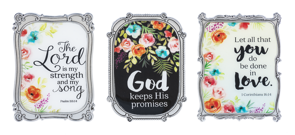 Flowers of Faith Magnet Plaque