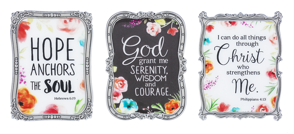 Flowers of Faith Magnet Plaque