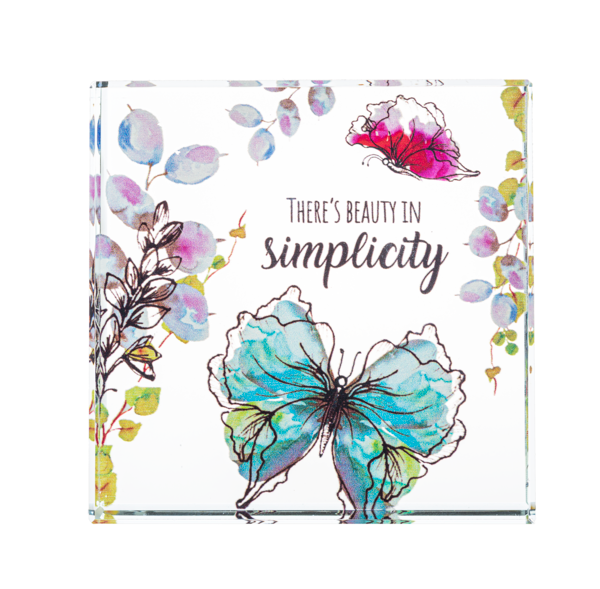 Beveled Glass Block - Florals