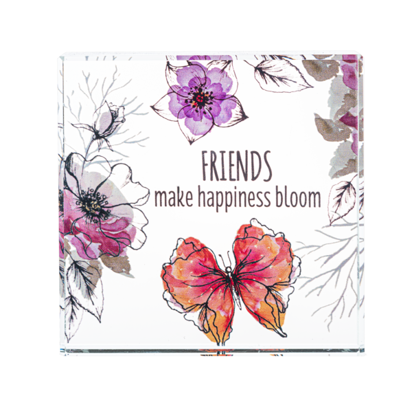 Beveled Glass Block - Florals