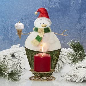Snowman Pillar Candle Holder (CLEARANCE)