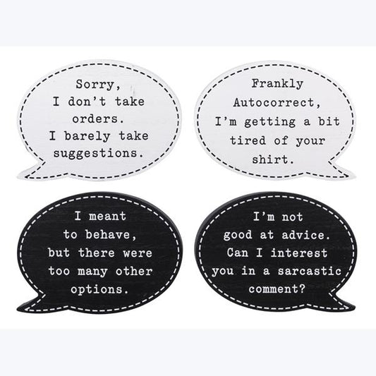 Speech Bubble Tabletop Block Sign
