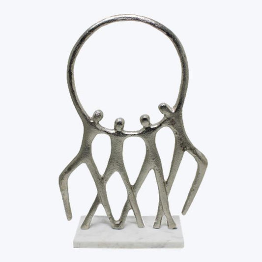 Silver Sculpture on Marble Base