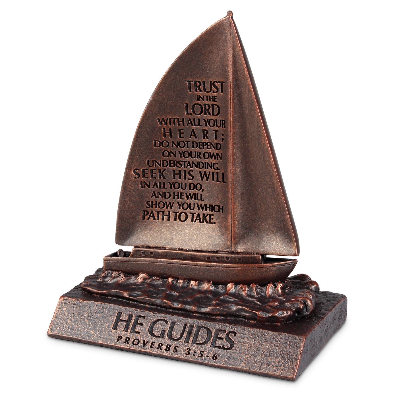 Bronze-finish Sailboat Sculpture