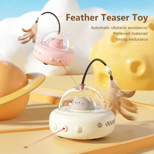 Smart Hover Cat Teaser Automatic Feather Spinner Toy