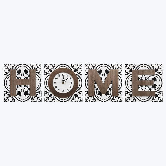Wood HOME Sign w/Clock
