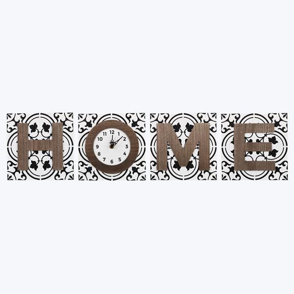 Wood HOME Sign w/Clock