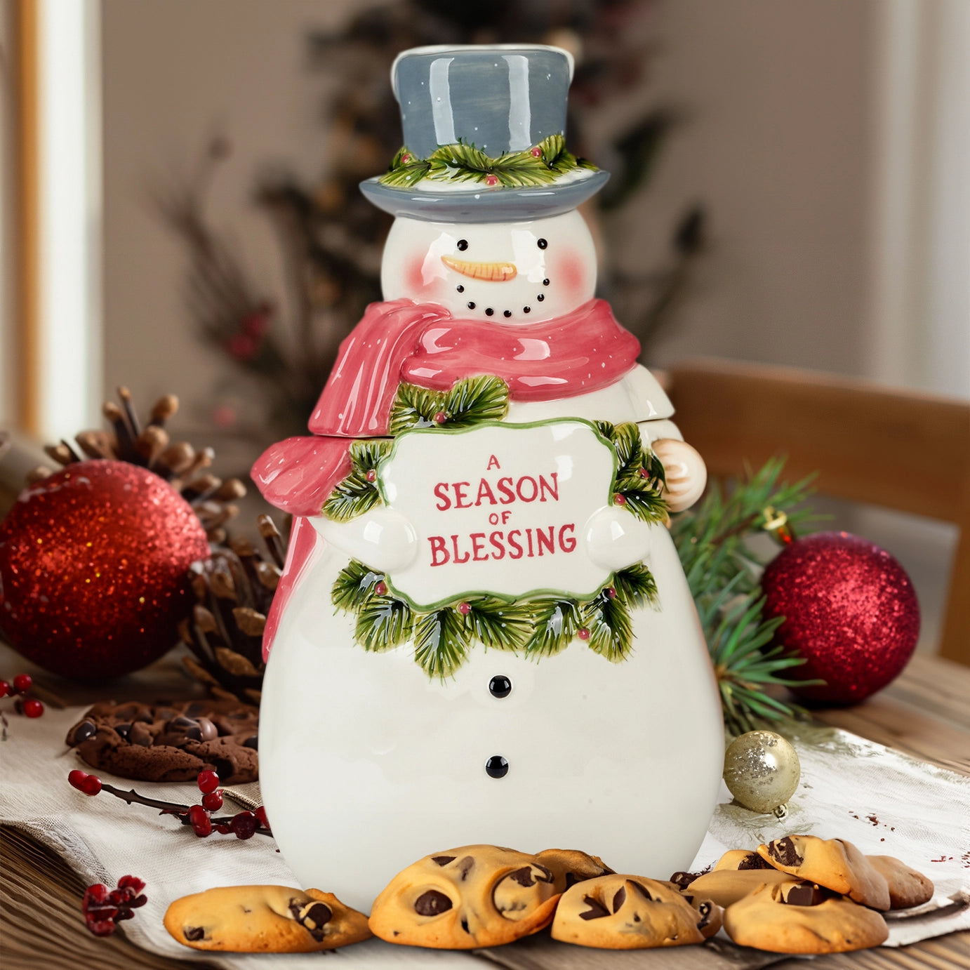 Snowman Greetings 3D Cookie Jar