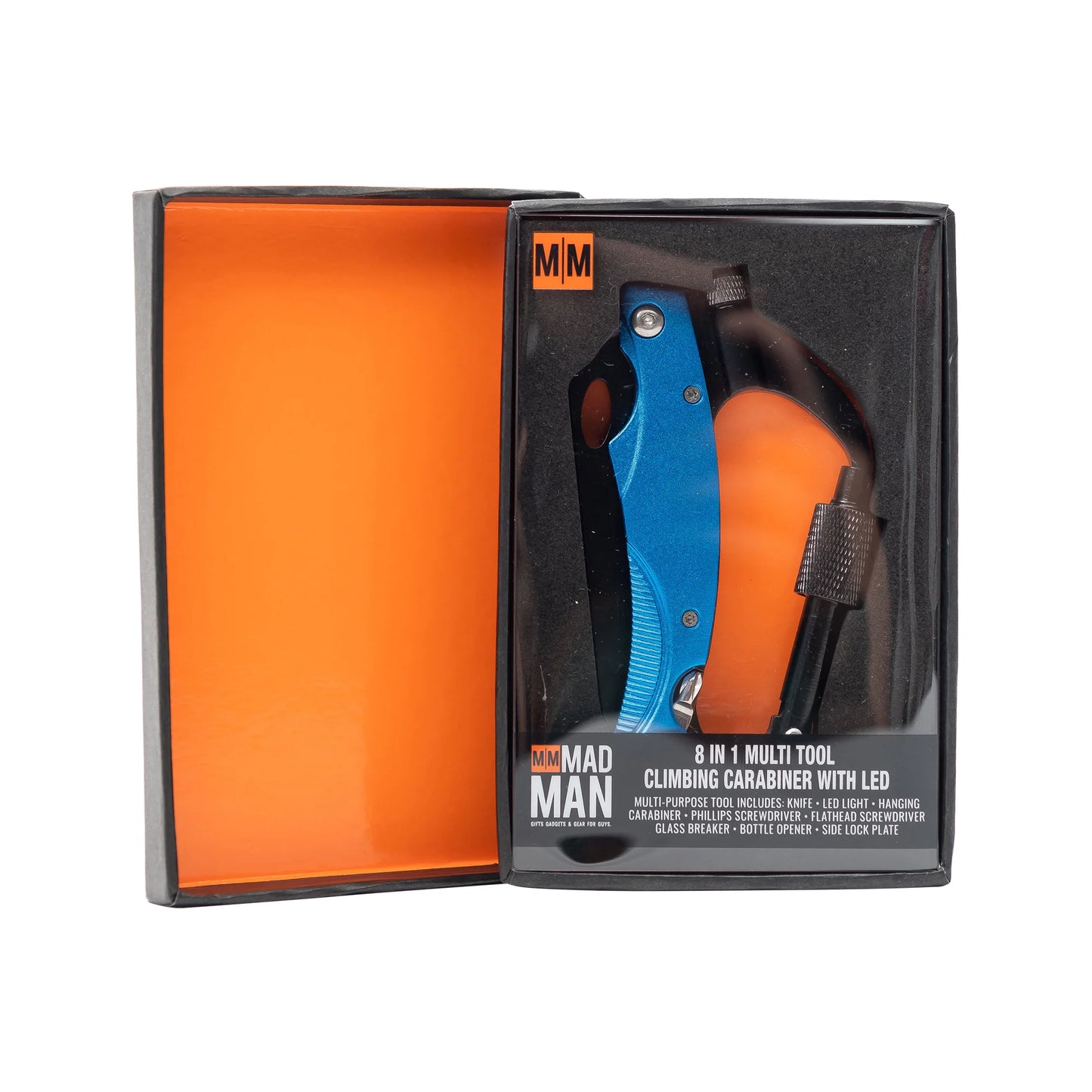 8-in-1 Multi-Tool Climbing Carabiner w/LED