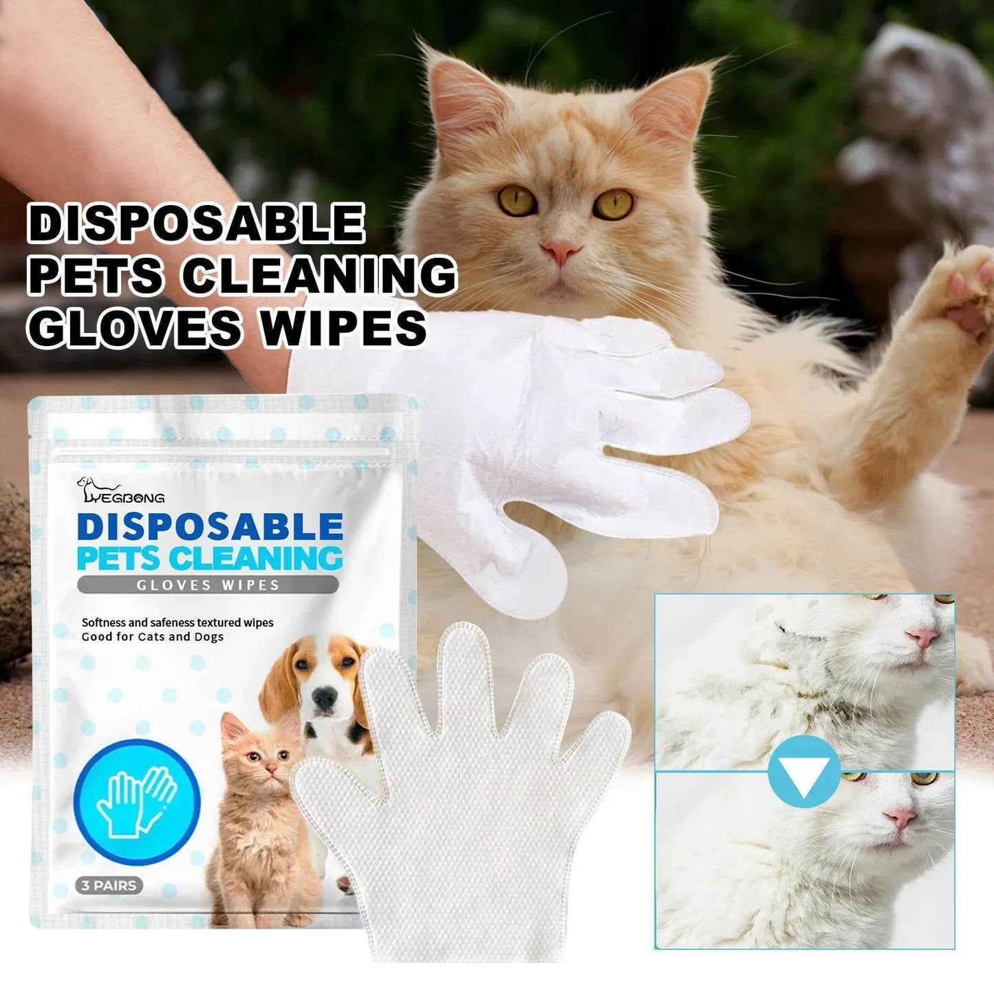 2-in-1 Pet Gloves – Gentle Massage + Odor Elimination in One!