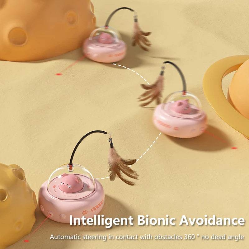 Smart Hover Cat Teaser Automatic Feather Spinner Toy