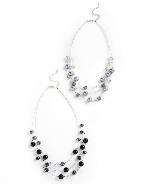 Tri-Strand Beaded Necklace w/ Extender