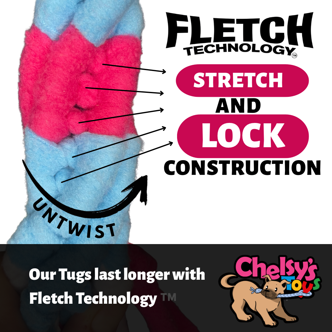 Chelsy’s Toys Patented Fleece Tug Toy – Interactive Dog Tug Toy for Play, Training & Enrichment