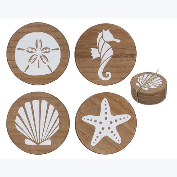 Wood Coastal Coasters (set of 4)