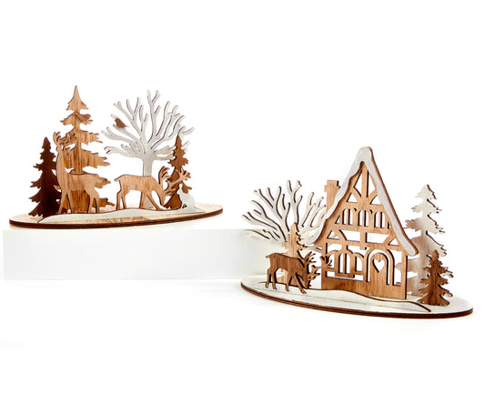 Laser-cut Winter Scene