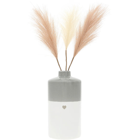 7" Heart Vase with Pampas Grass