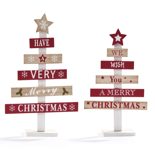 Stacked Word Tree Décor