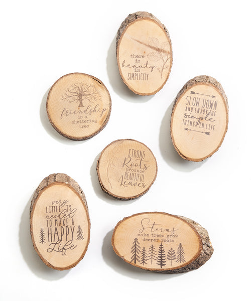 Wood Slice Sentiment Magnet