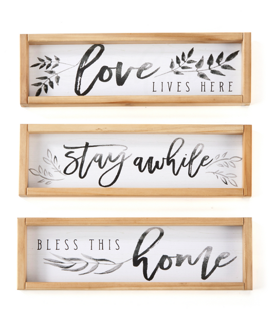 Black-and-White Framed Sign