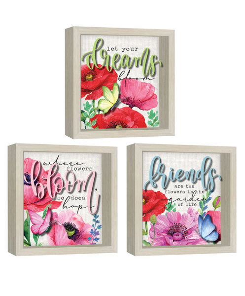 Floral Shadowbox Sign