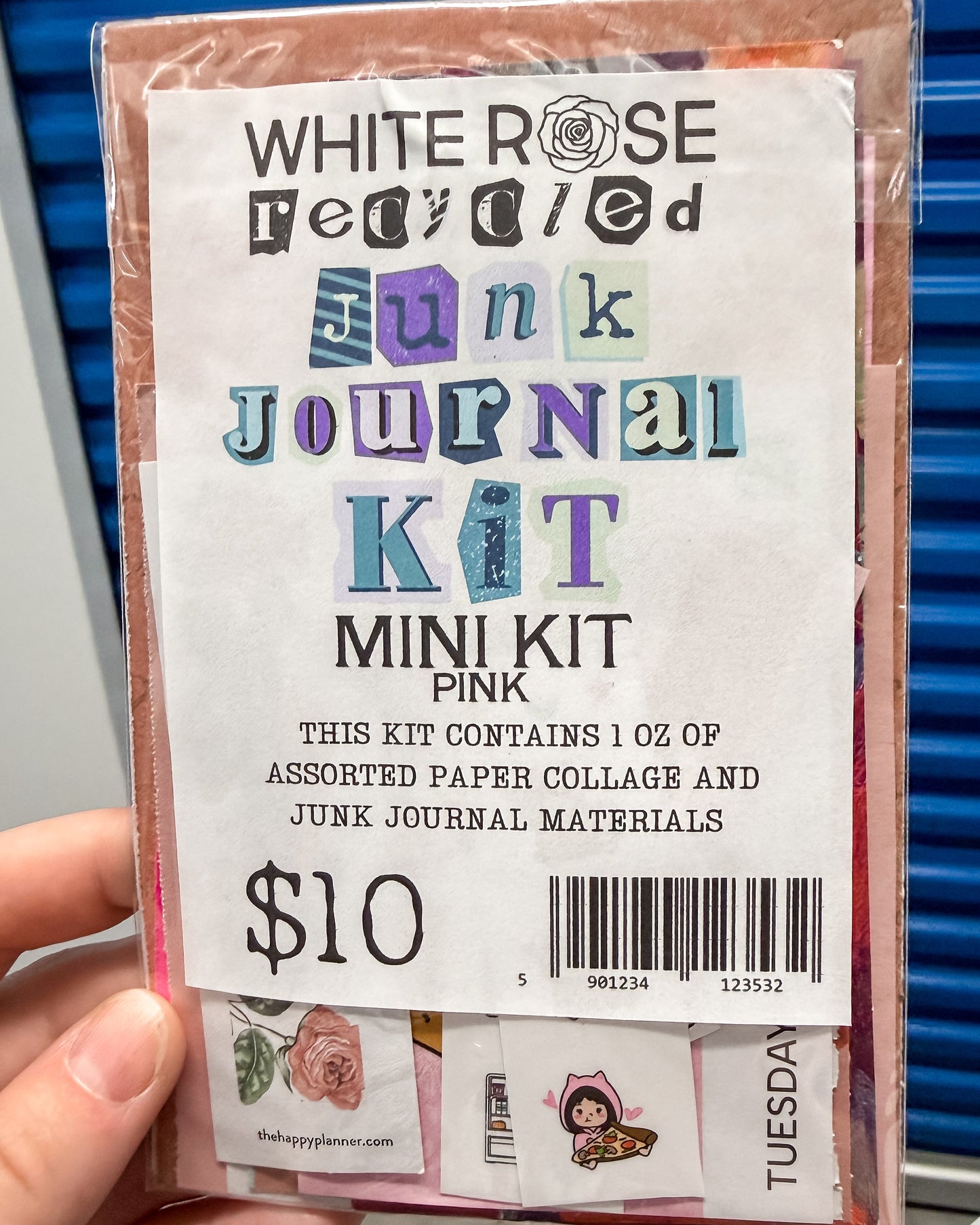 White Rose Recycled: Junk Journal Kit - MINI KIT -Pink