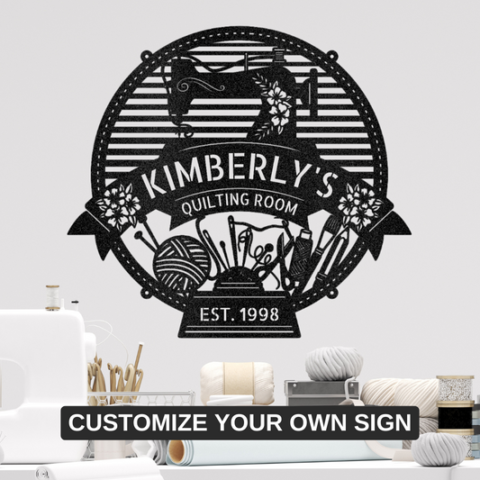 SEWING / QUILTING ROOM Custom Metal Sign