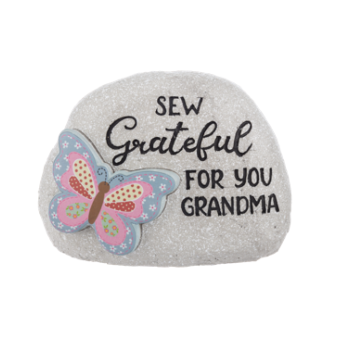 SEW GRATEFUL Paperweight Rock