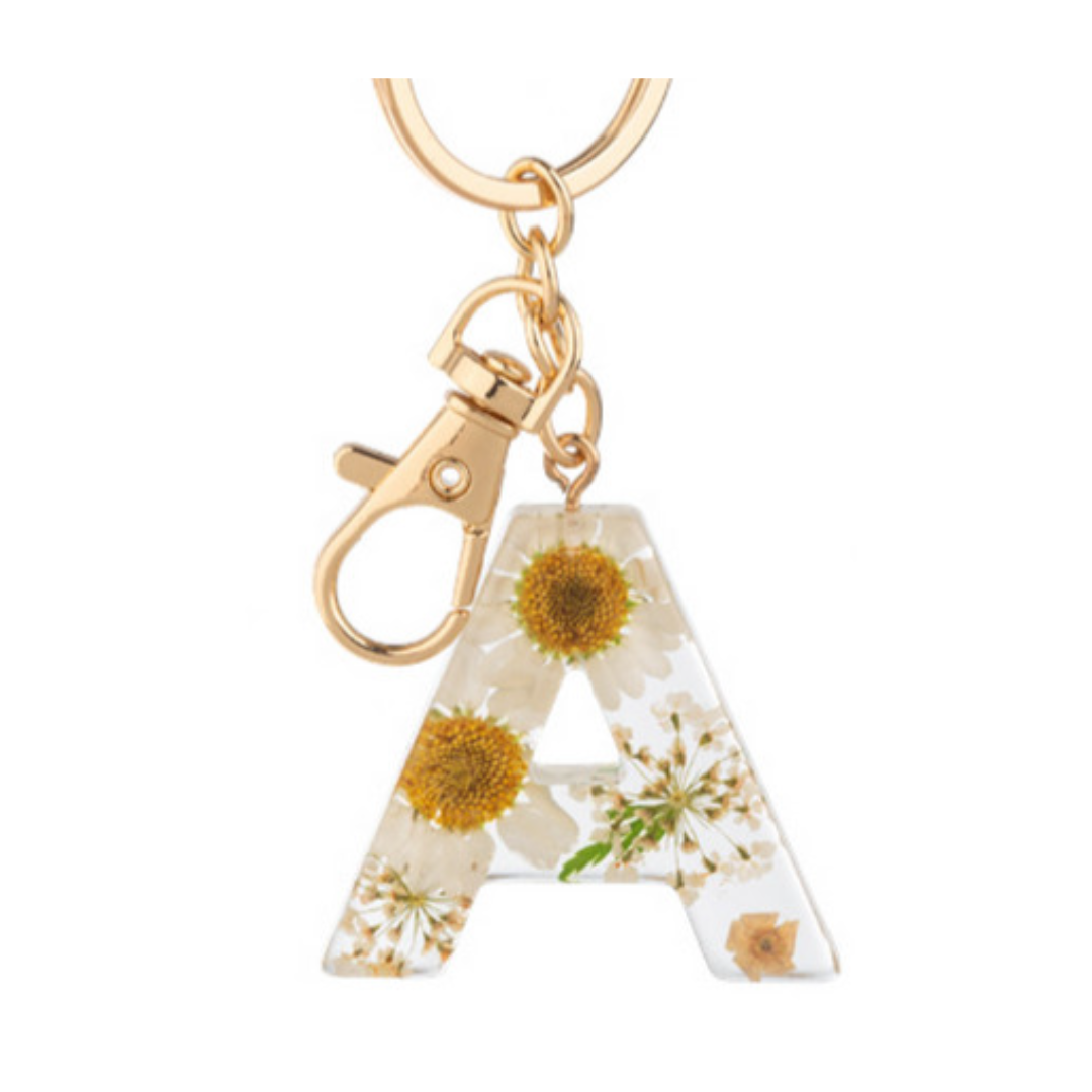 Floral Monogram Keychain