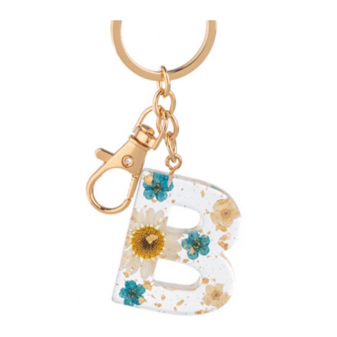 Floral Monogram Keychain