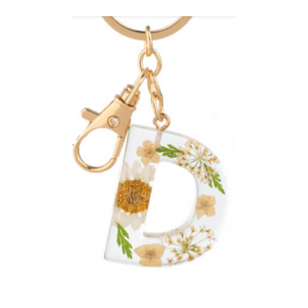 Floral Monogram Keychain