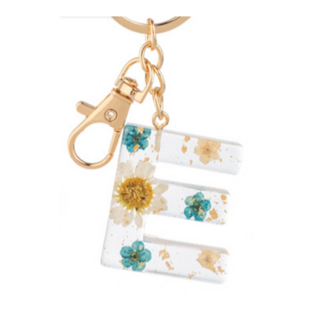Floral Monogram Keychain