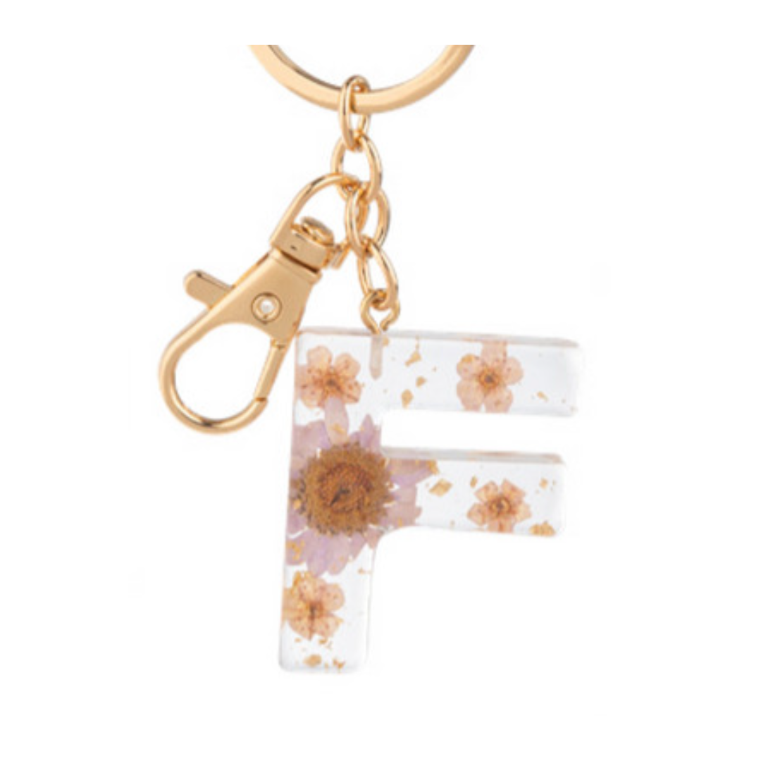 Floral Monogram Keychain