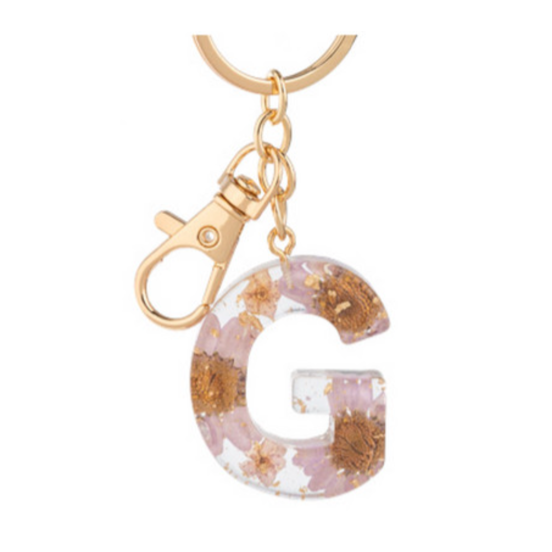 Floral Monogram Keychain