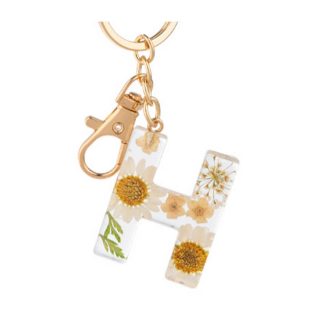 Floral Monogram Keychain