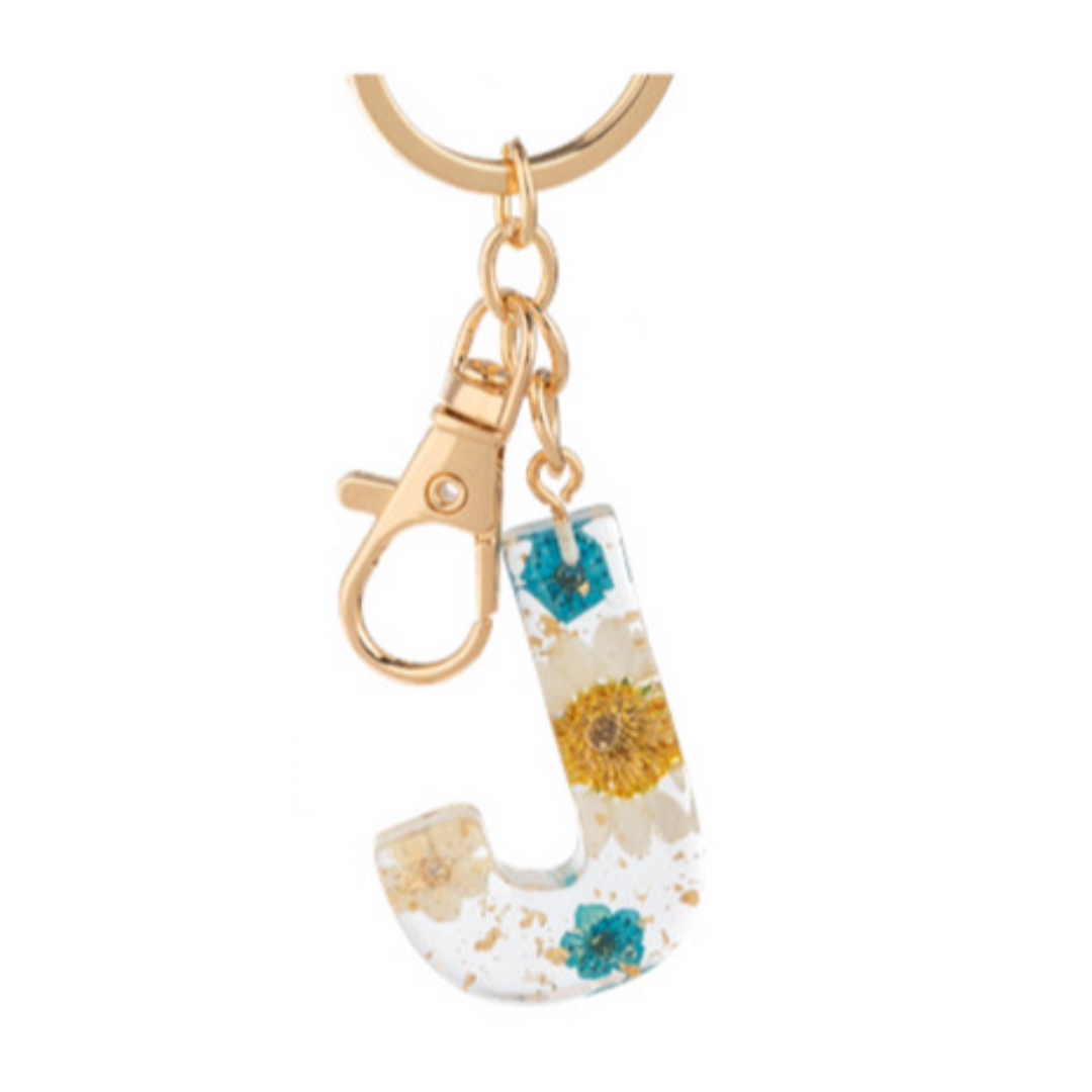 Floral Monogram Keychain