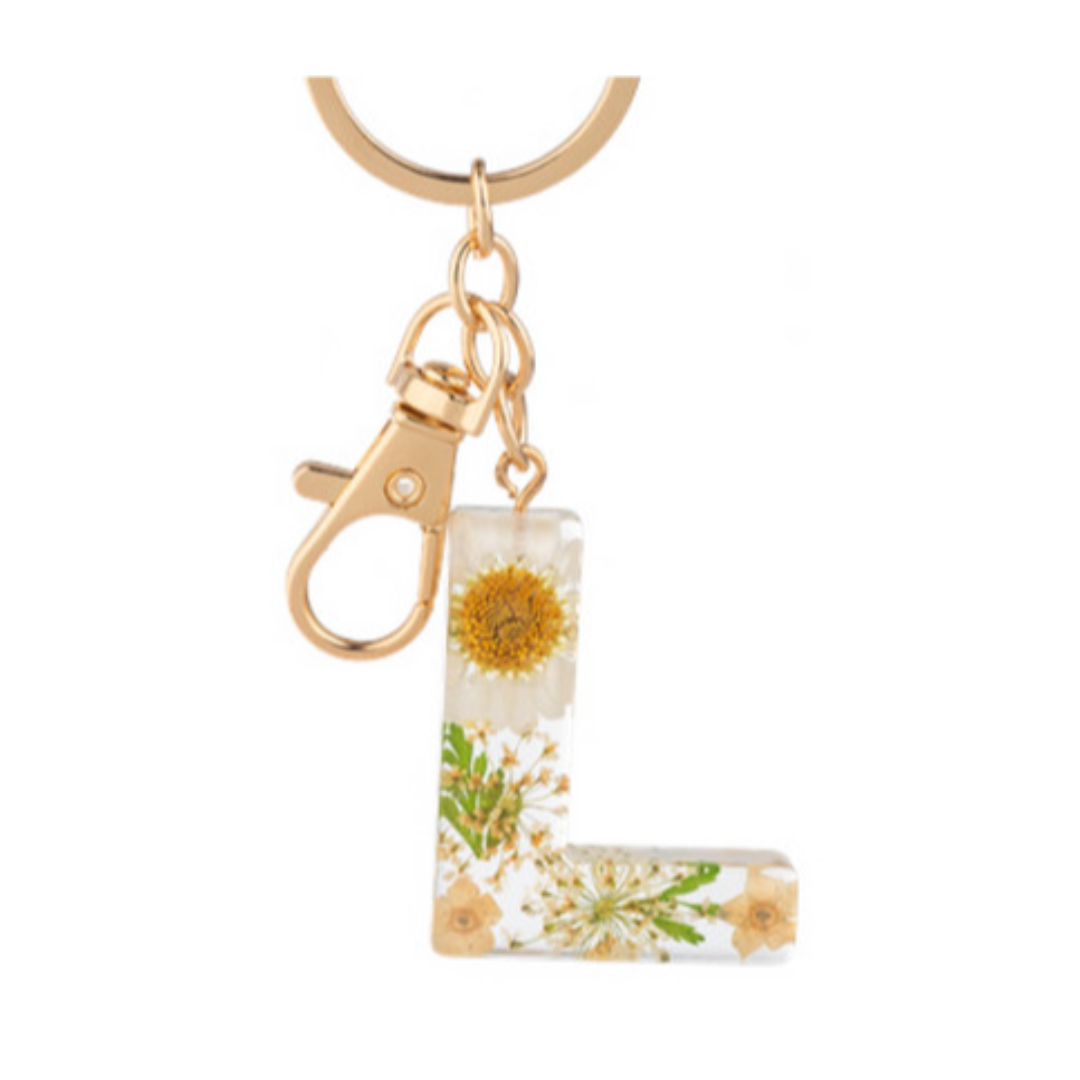 Floral Monogram Keychain