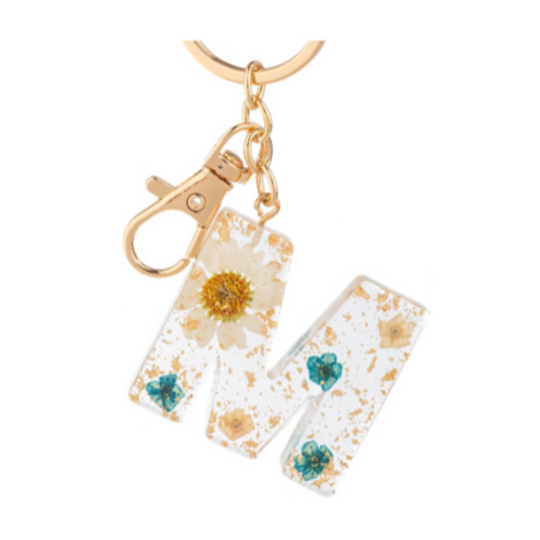 Floral Monogram Keychain
