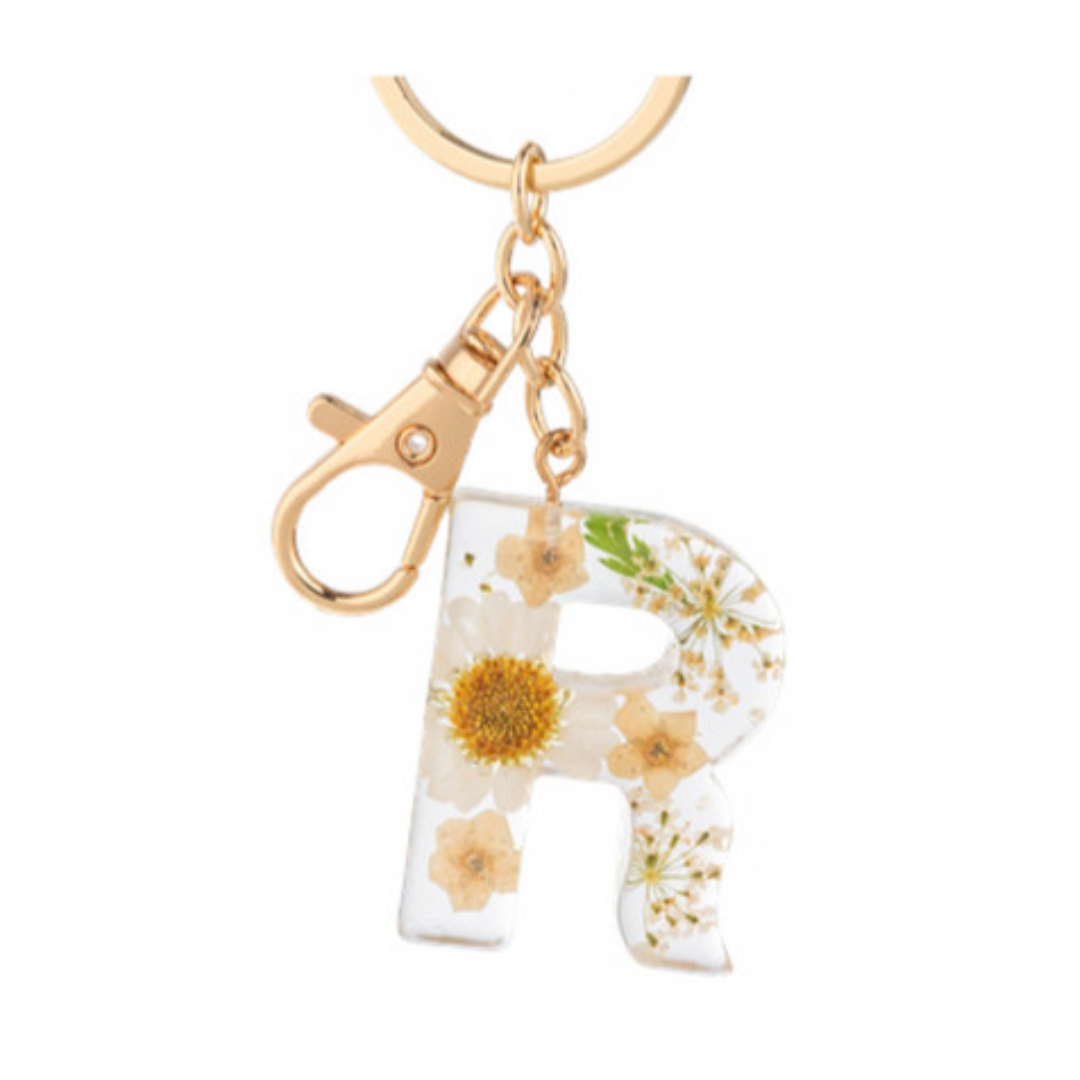 Floral Monogram Keychain