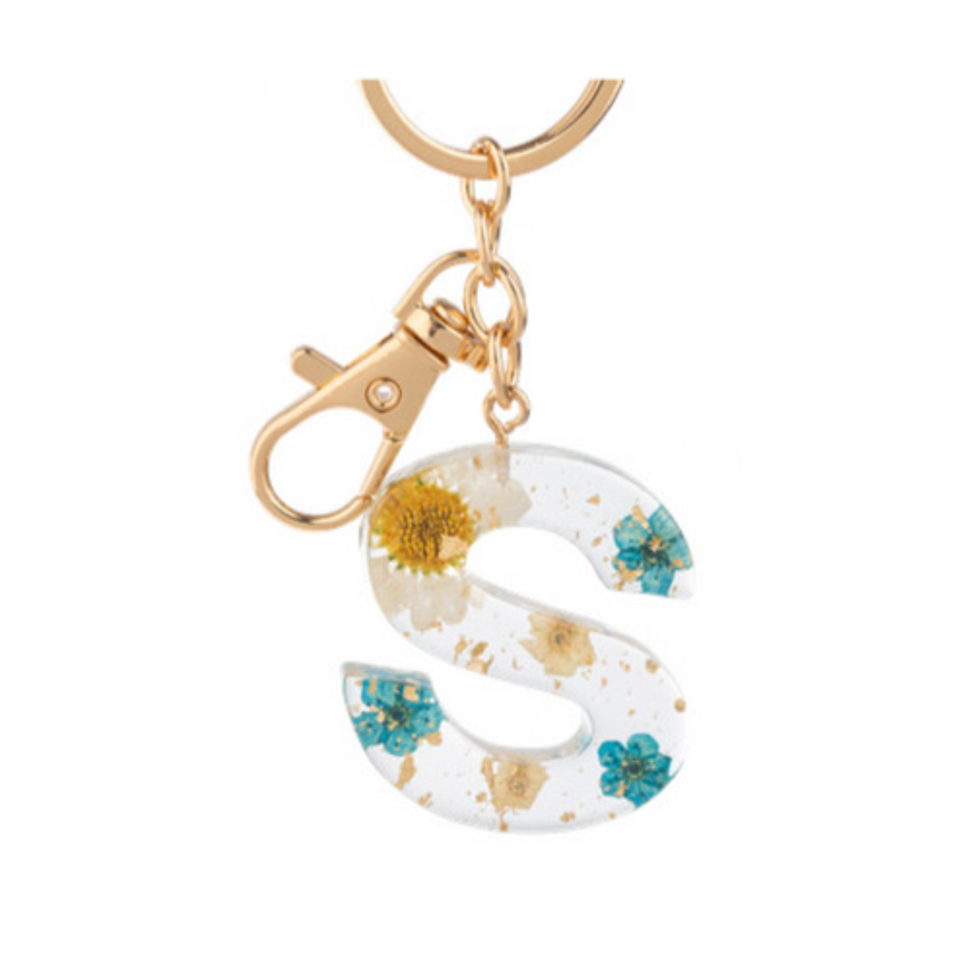 Floral Monogram Keychain
